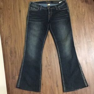 Silver flare jeans